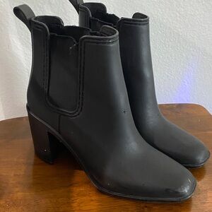 Jeffrey Campbell Black Chelsea Block Heel Ankle Boots